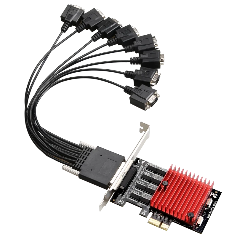PCI-Express до 8 портов RS232 DB9 последовательная карта с выходным кабелем asix mcs9900 чипсет pcie высокоскоростная RS-232 920кб