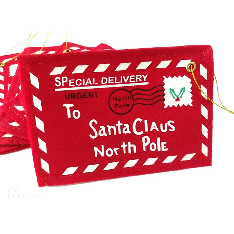 Red Navidad Santa Claus Envelope Hanging Ornaments Christmas Decorations For Home New Year Xmas Tree Card Decoration | Дом и сад