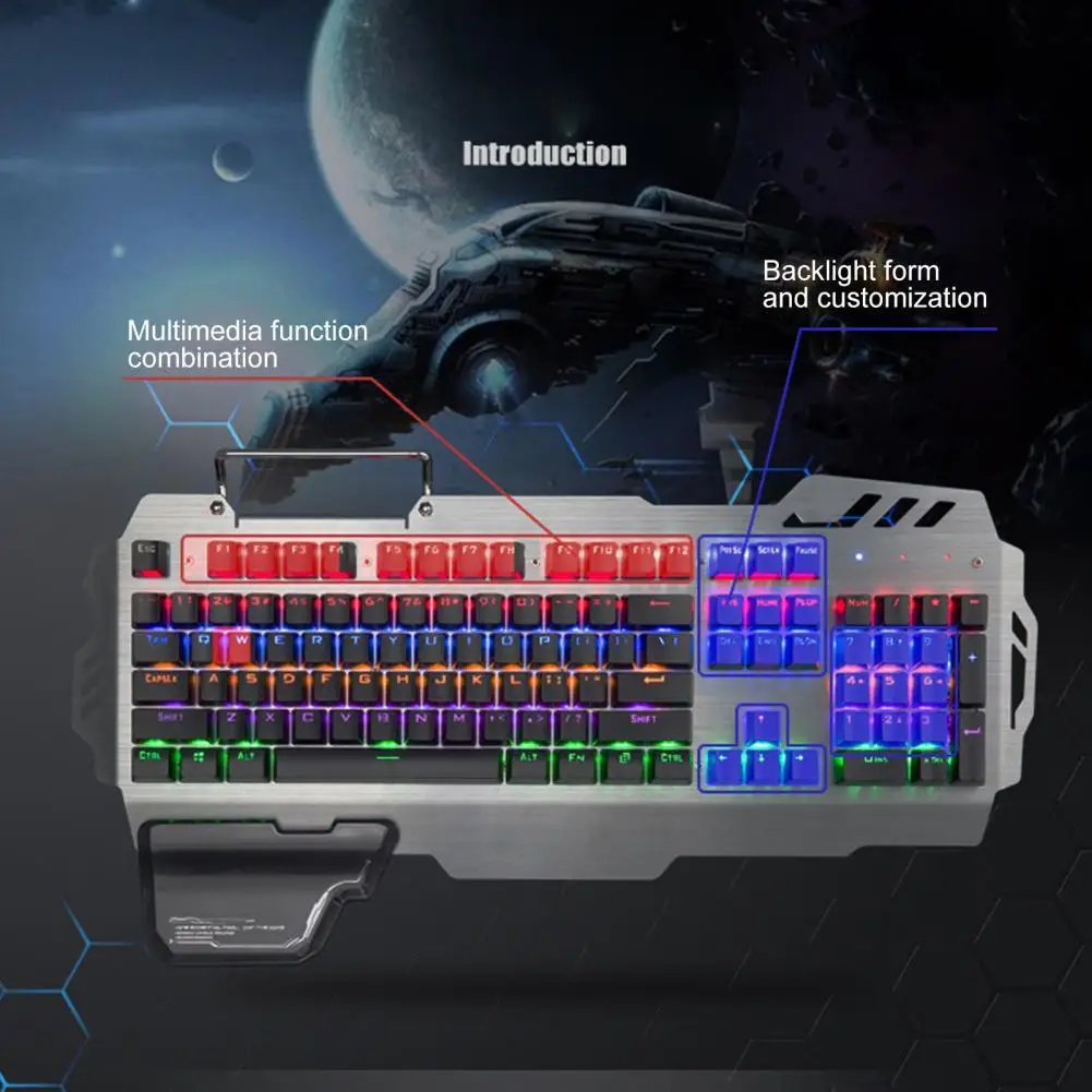 

Механическая клавиатура, игровая гибридная RGB Клавиатура для ноутбука с подсветкой, зеленая игровая клавиатура