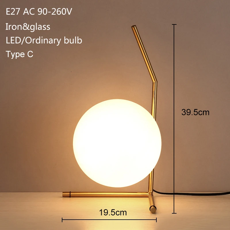 Современная стеклянная железная настольная лампа арт-деко, Скандинавская настольная лампа, светодиодный E27 с 3 стилями для книжного магазина, гостиной, спальни, кабинета, ресторана, кафе