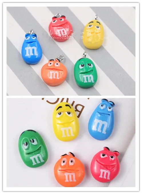Kawaii плоские пластмассовые М Бобы милые конфеты diy Кабошоны украшения для скрапбукинга Ремесло Изысканные Серьги Подвески
