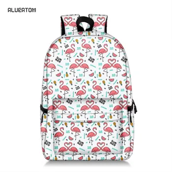 

17 Inch Backpack for Girls Women Travel backpack Flamingo Diamond Pattern Backpacks Teenage School Bag