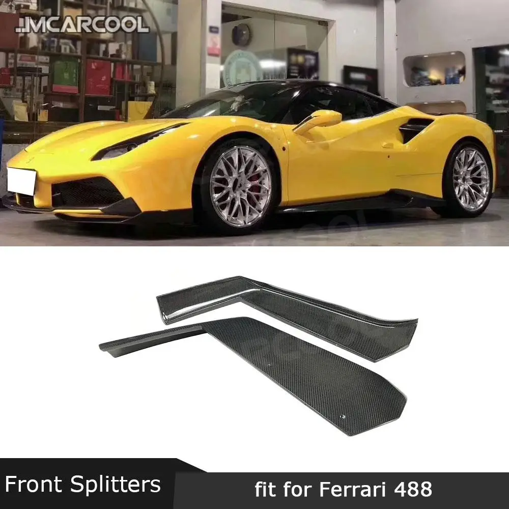 

Dry Carbon Fiber Front Bumper Lip side Splitters Flaps For Ferrari 488 GTB 2015-2018 Bumper Guard
