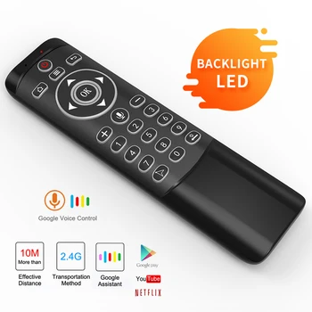 

MT1 2.4GHz Wireless Voice Remote Control Backlit Air Mouse with IR Learning Function for Android 9.0 TV Box IPTV Mini PC