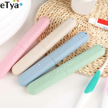 

eTya Travel Packing Organizer Women Men Toothbrush Tube Cover Case Cap Plastic Suitcase Baggage Boarding Toothbrush Holder Box