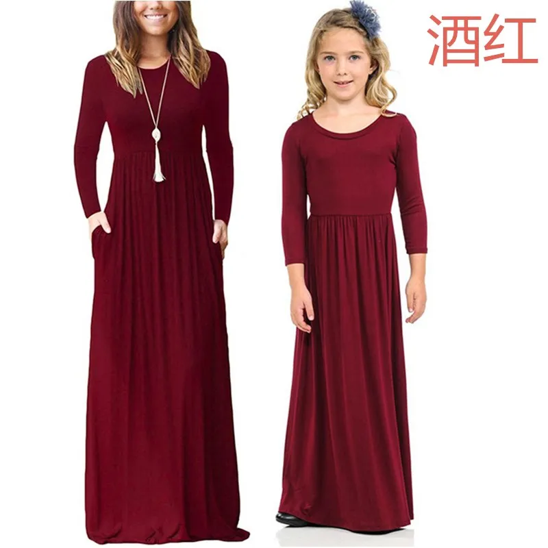 Осенние платья для мамы и дочки; одинаковые комплекты; Vestidos; одежда для мамы и меня; пляжные платья для мамы и дочки; Одинаковая одежда для семьи - Цвет: Style Eleven