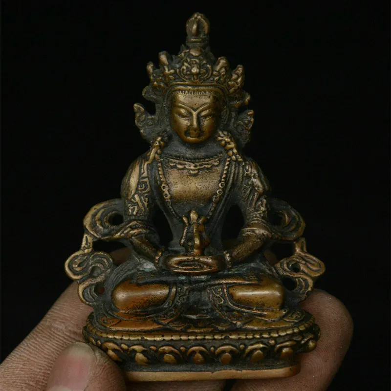 Bronzo Cinese Amitayus Longevità Dio Dea Boddhisattva Statue Statua Collezione Ornamenti Statue Per La Decorazione