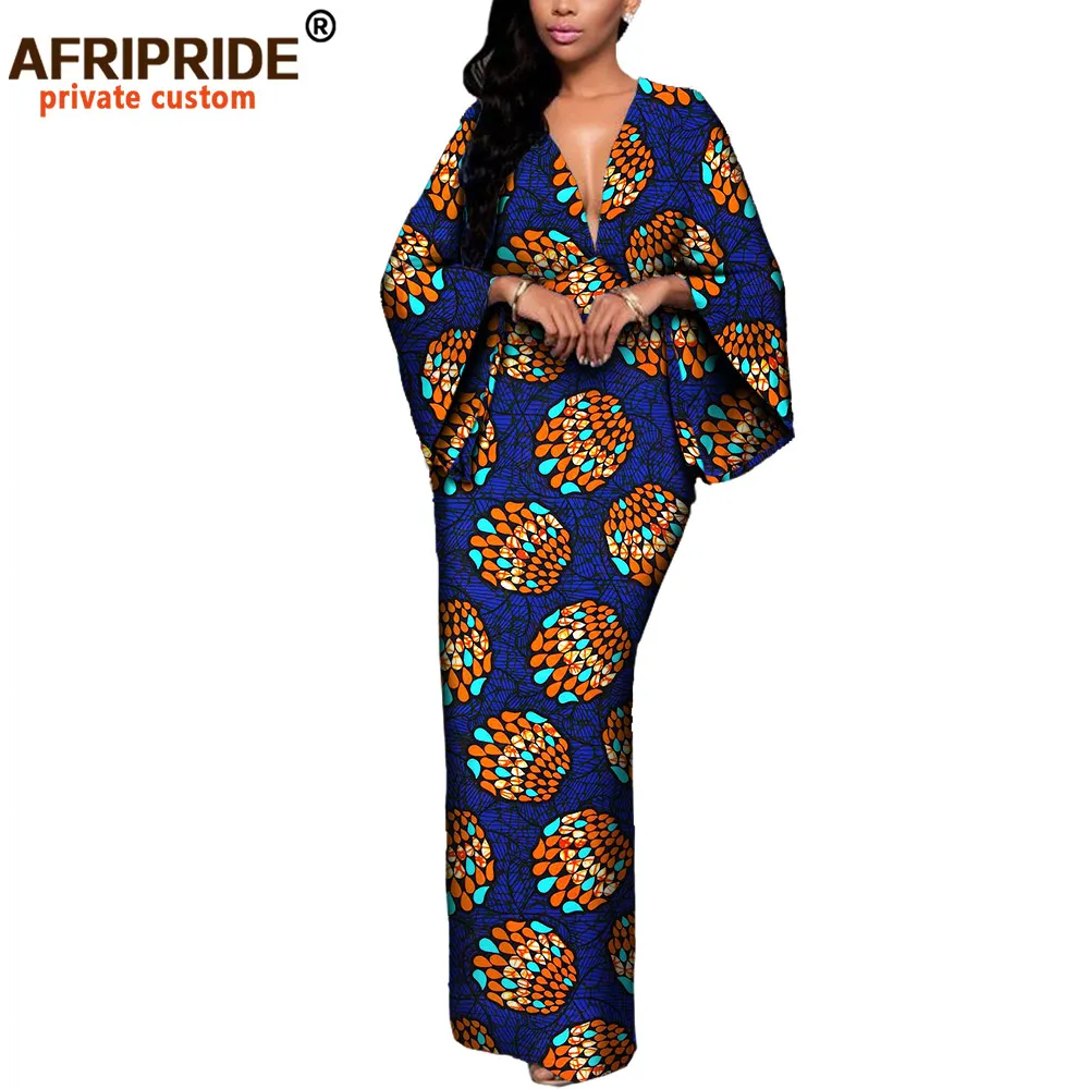 Африканские платья для женщин платье макси AFRIPRIDE с расклешенными рукавами