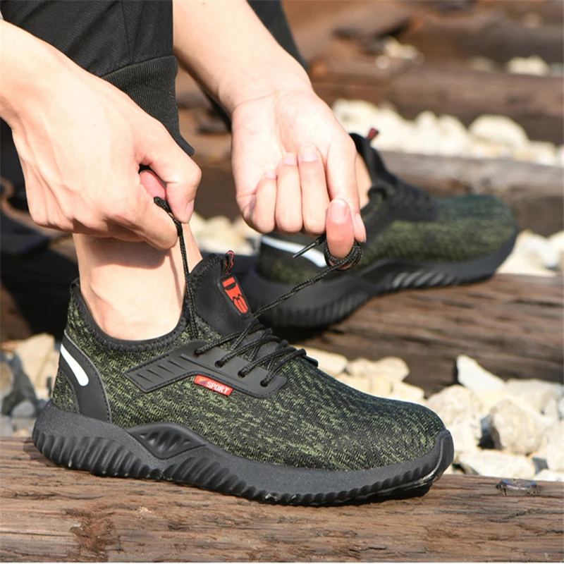 Мужская Рабочая обувь нерушимая дышащая с защитой от прокалывания со стальным