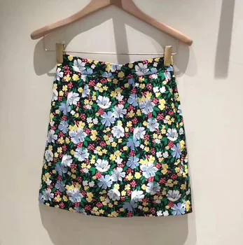 

19 Summer Women's Wear Printing Gao Running Bag Arm Zipper Short Money A Word Half Body Skirt Short Skirt 95085