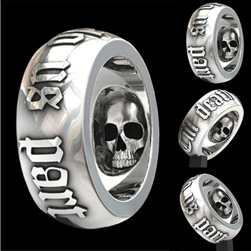 До смерти поставьте нам часть хип хоп мужские кольца в стиле панк с черепом