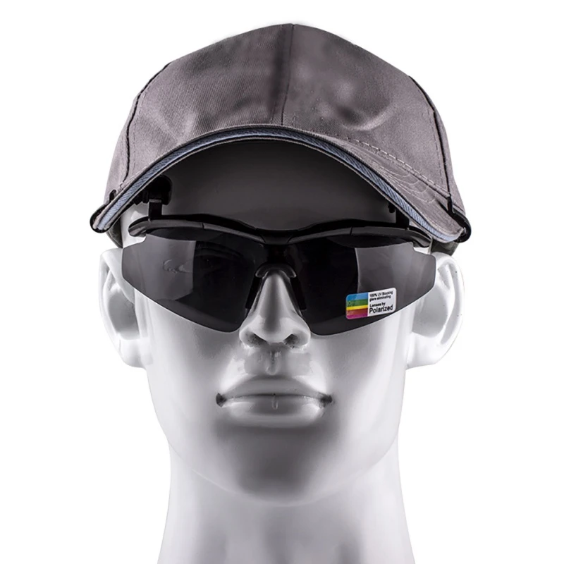 Outdoor Polarized Fishing Glasses Hat Visors Sport Clips Cap Clip On