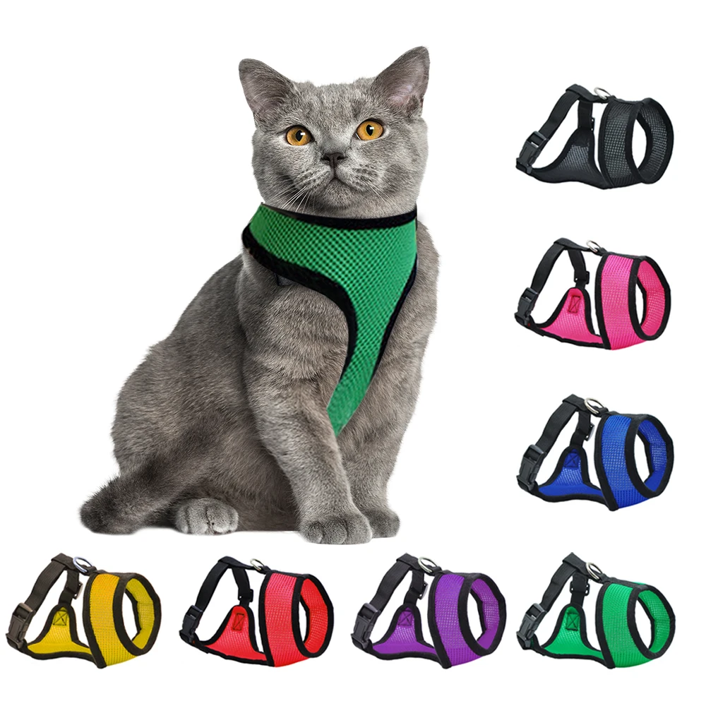 Arnés ajustable para perro y gato, chaleco para caminar, correa de pecho de malla suave de poliéster para Chihuahua y cachorro, para perros y gatos