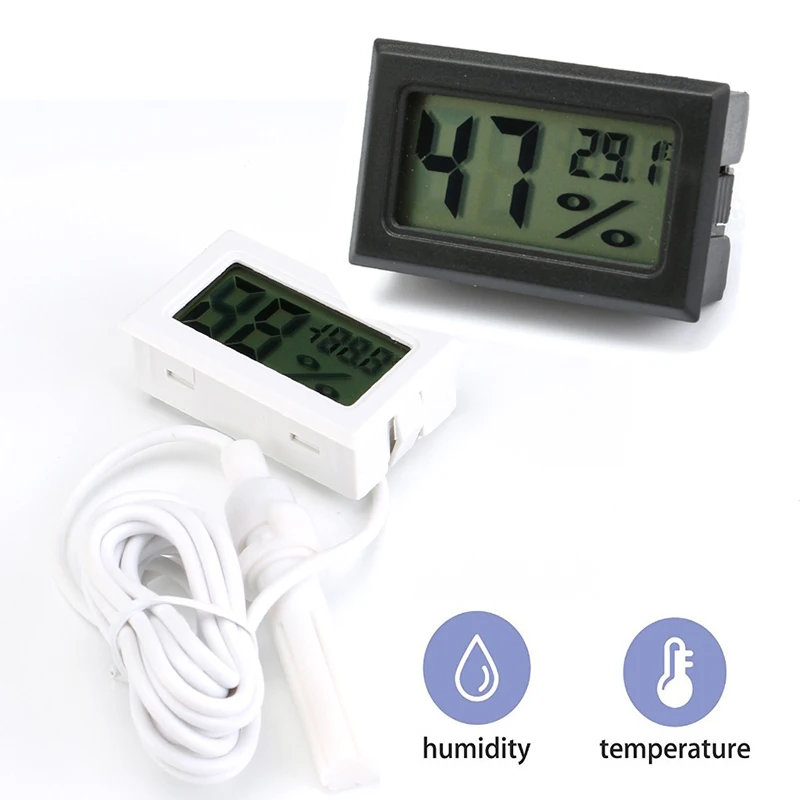 

Mini Digital LCD Thermometer Hygrometer Temperature Indoor Convenient Humidity Temperature Sensor Meter Gauge Instruments Cable