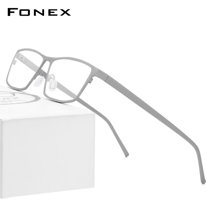 FONEX чистый Титан оправа для очков очки по рецепту Для мужчин квадратный