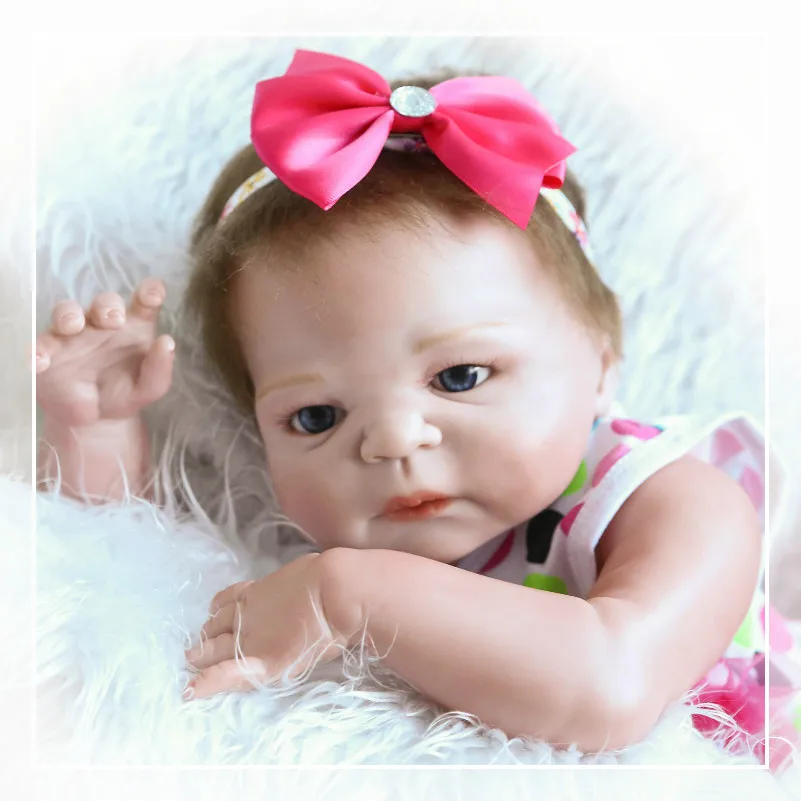 2" 55 см Кукла Reborn на все тело, силиконовая виниловая Кукла Reborn Baby Dolls, игрушки для девочек, реалистичные укоренившиеся мохеровые новые детские игрушки