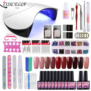 

COSCELIA 36W UV LED Lamp Electric Nail Drill Machine Nail Kit Tools Nail Set Color Nail Gel Varnish Polish Manicure Set