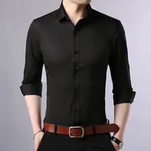 Men Fashion Casual Long Sleeved Shirt Slim Fit Male Social Business Dress Shirt Brand Men Clothing Y1969