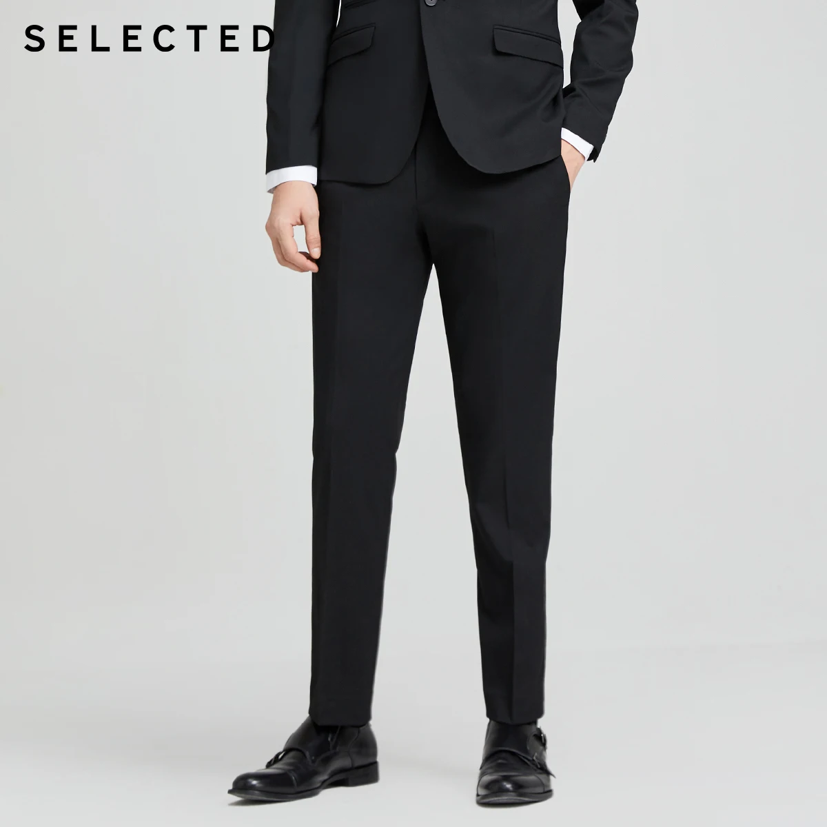 Выбранные Для Мужчин's Однотонная одежда регулярные Бизнес Slim Fit костюм штаны