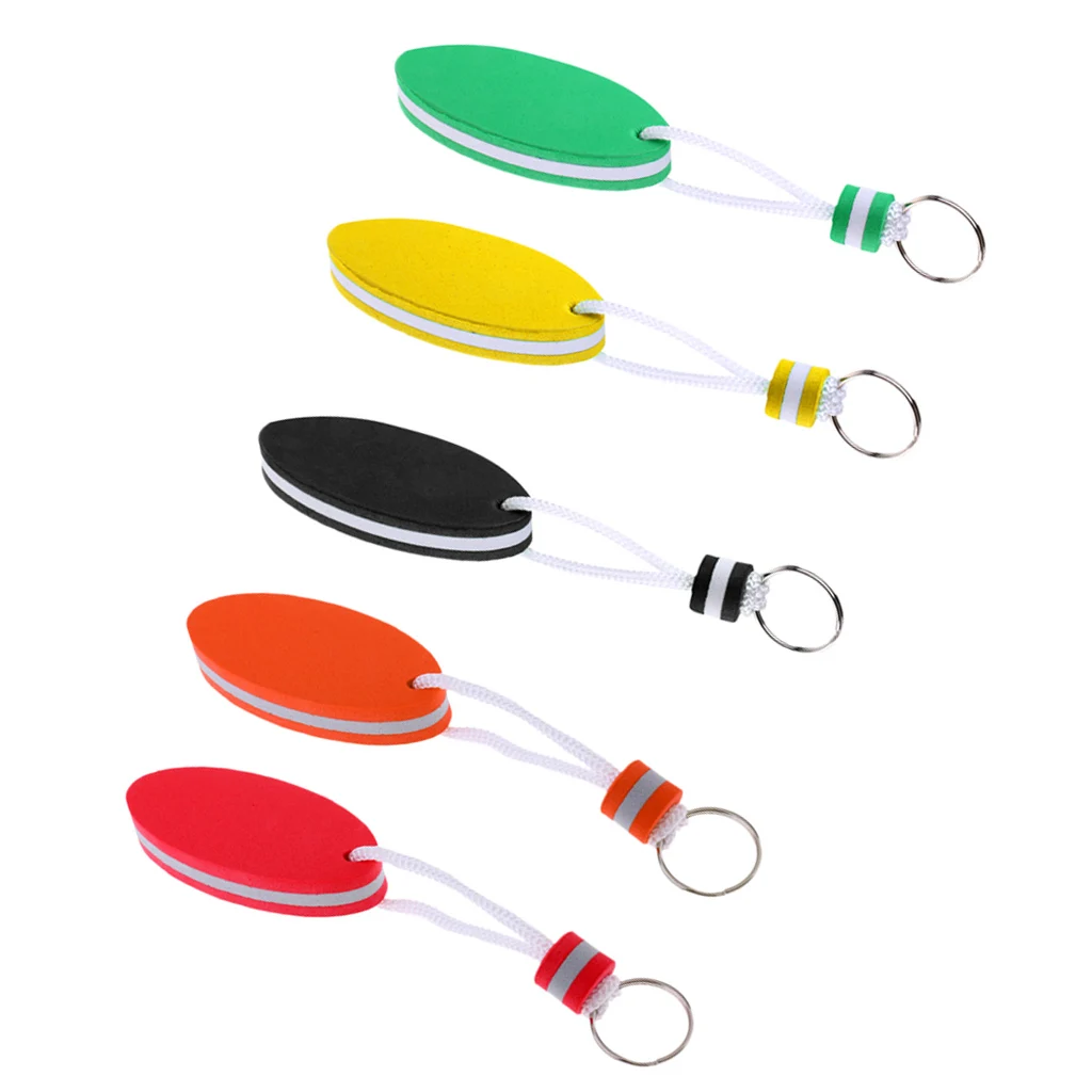 5pcs Durable Oval EVA Foam Floating Yacht Boat Canoe Key Chain Ring