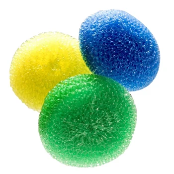 

Scouring Pads Round Dish Pads Plastic Non-Scratch Dish Scrubbers Assorted Color Dish Mesh Scrubbers for Kitchen (24 Pcs)