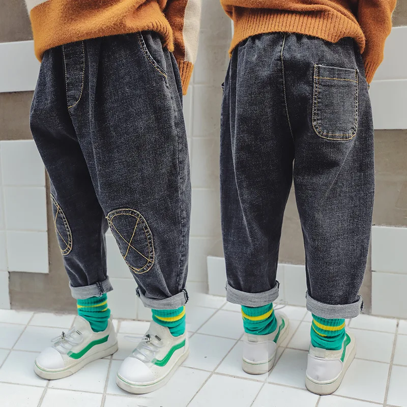 

Little Boy Spring And Autumn Jeans Trousers 2018 Autumn New Style BOY'S Children Knee Rules Patch Pants