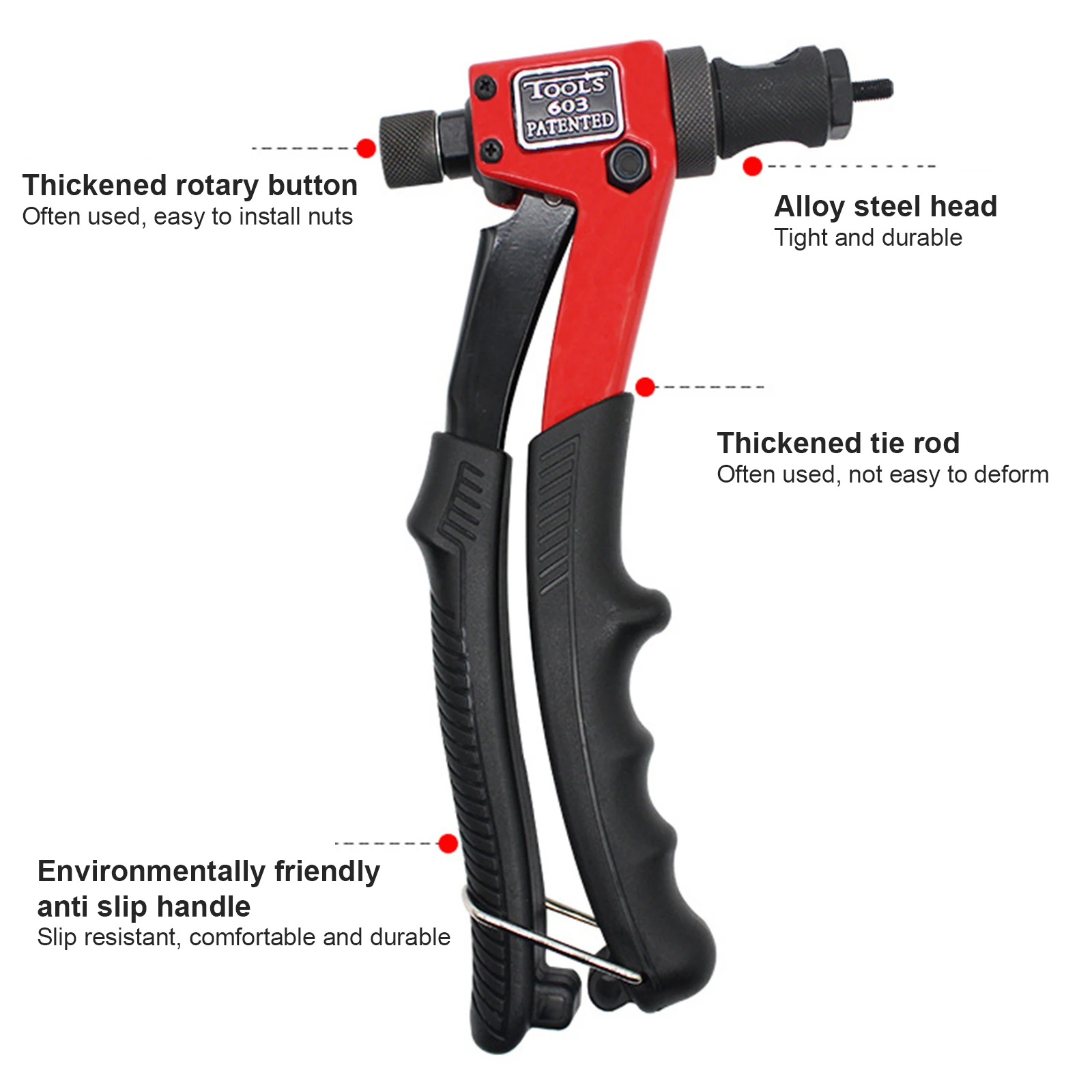 SUBAO Manual rivet gun kit BT-603 Hand Rivet Nut Mandrels Manual Riveters Nut Gun for Riveting M3 M4 M5 M6 M8 M10