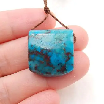 

New Arrival Natural Chrysocolla Drilled Pendant Bead, 18x19x9mm, 6.1g B2354
