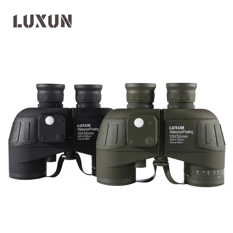 Lusun 10x50 HD с высоким увеличением водонепроницаемый бинокль компасом военный