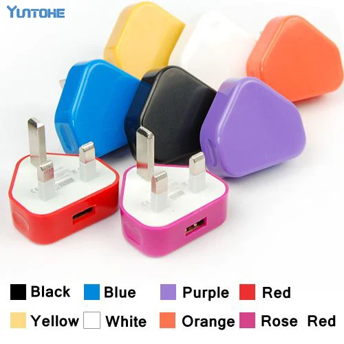 Wholesale 100pcs/lot Colorful For Iphone 7 6 Uk Plug Usb Charger Ac