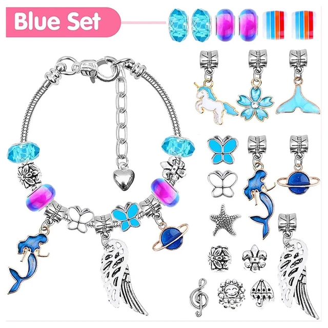 DIY Bracelet Making Kit Jewelry Making Accessories Kit with Beads Pendant Bracelets  Necklace String for Children Girls - AliExpress