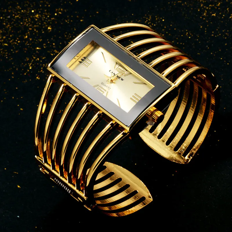 Reloj de pulsera de oro rosa para mujer, pulsera femenina de lujo, a la moda - Imagen 2