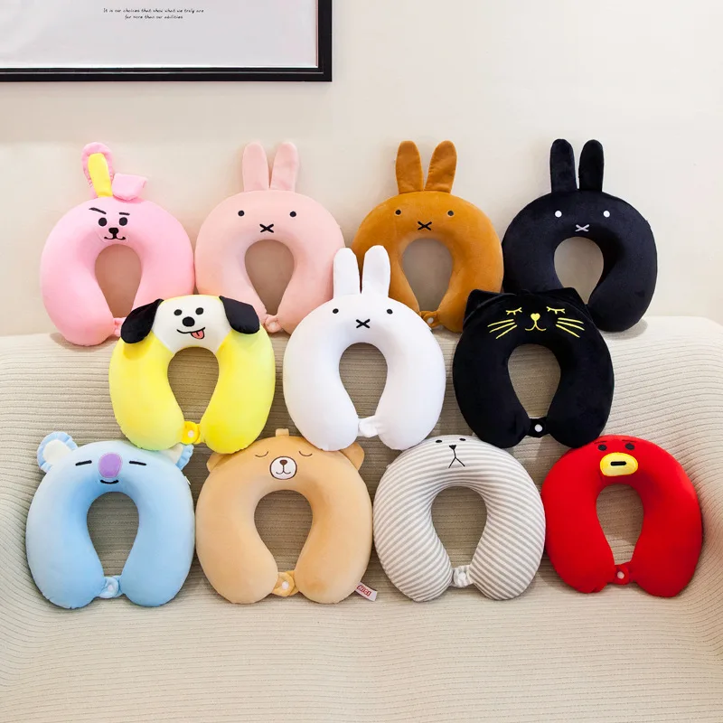 Случайный цвет u-образная Подушка с эффектом памяти, подушка для путешествий, удобная домашняя Автомобильная подушка для шеи, Подушка для сна, облегчающая боль, мягкая, для путешествий