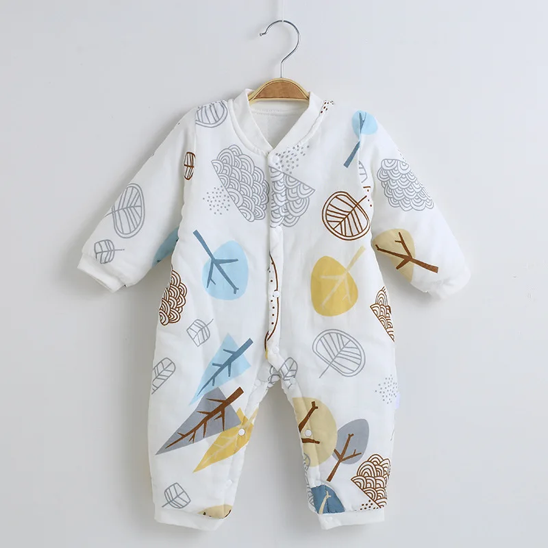 

Baby basics Autumn And Winter Warm Long Sleeve Pure Cotton Household One-piece Pajama Infant Jumpsuit