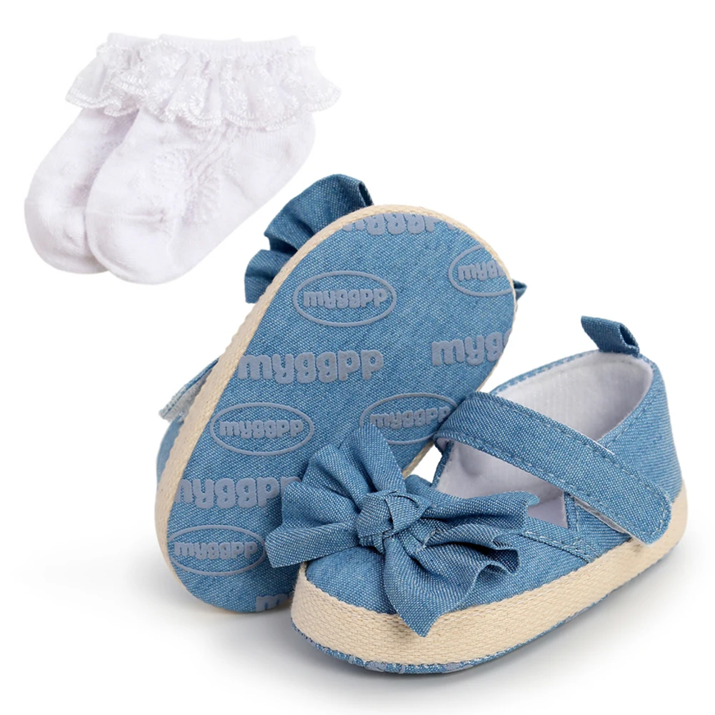 

Мягкие Нескользящие кроссовки Jlong для новорожденных, подарок на день рождения, повседневная обувь + носки для малышей 0-18 месяцев