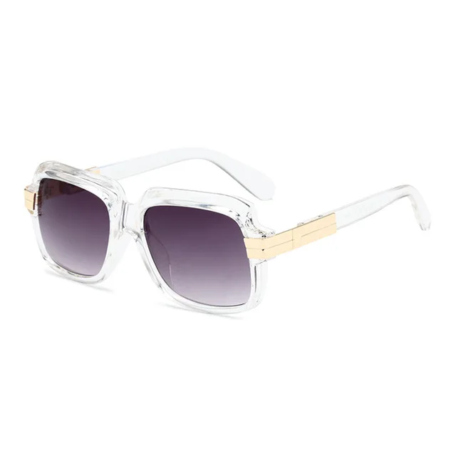 SHAUNA Popular Oversize Women Square Sunglasses Brand Designer Fashion Men Transparent Frame Gradient/Clear Lens Glasses UV400 Transparent Grey