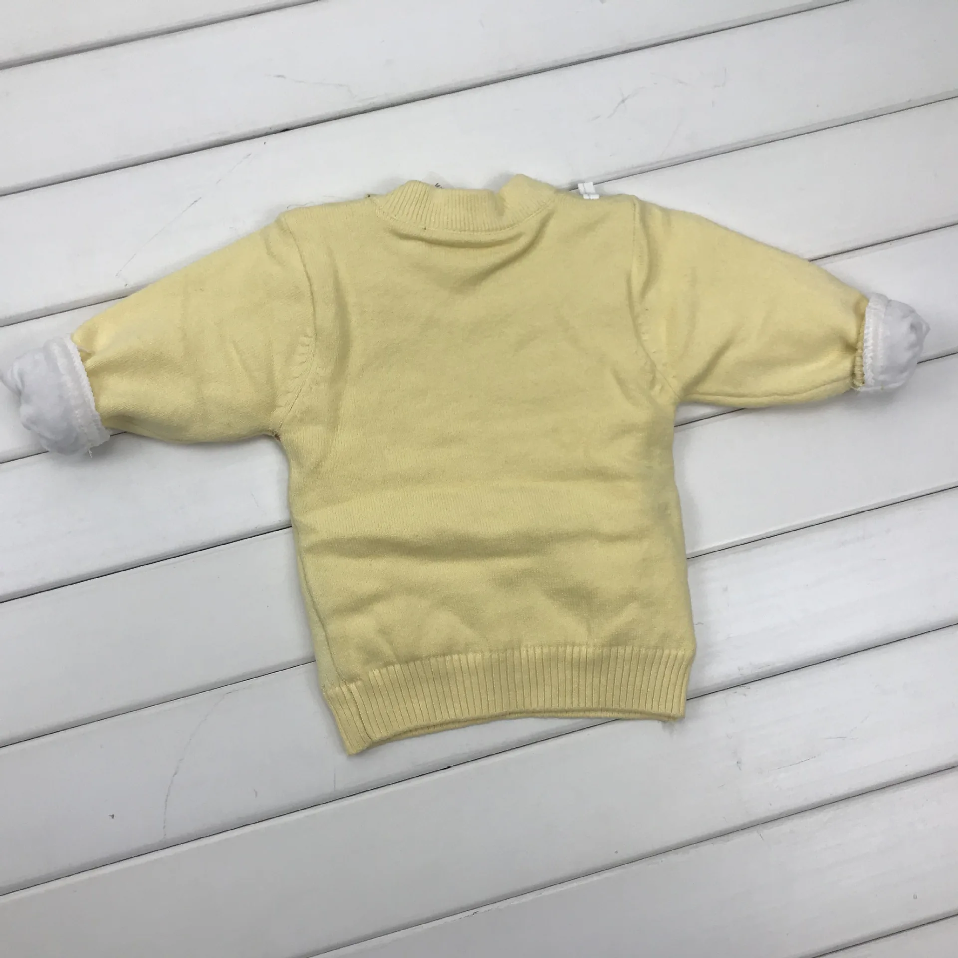 Infant Sweater Round-neck with Fleece Lining Shoulder Button Pullover Knitting Shirt Newborns 0-1-3-Year-Old Baby Girls Autumn A