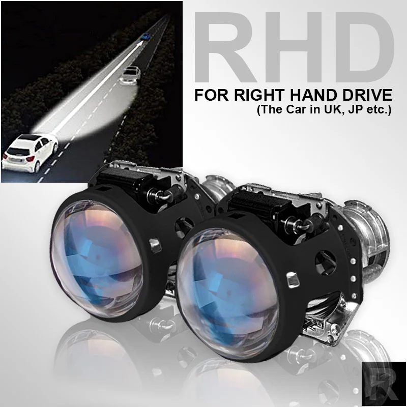 RHD Пара 3," Hella 5 синяя пленка Биксеноновые линзы для проектора авто фары для модернизации хорошего ближнего света D1S D2S D3S D4S HID лампы - Цвет: RHD