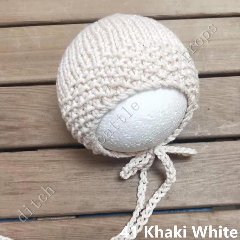 Thick hat, newborn photography props Handcraft Baby hand Knit Milk Cotton Thick Bonnet  Baby Photography clothing accessoriesdiy baby 