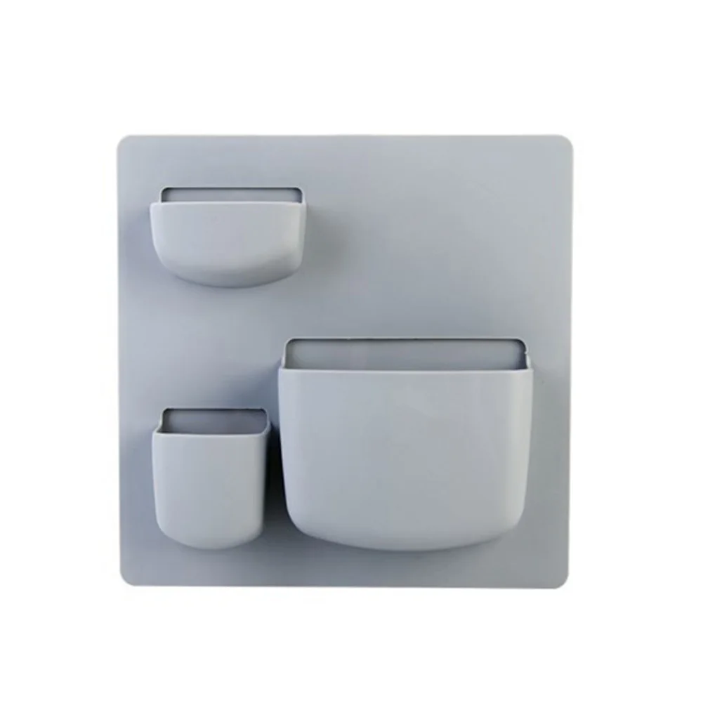 Vertical blue gray Multifunctional Plastic Storage Box Kitchenware Wall-Mounted Storage Container DEC889 - Цвет: Vertical blue gray