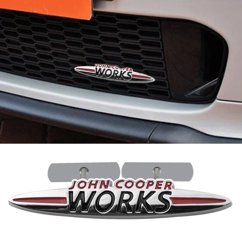 

1PCS 3D Metal John Coopers Works Badge Grille Emblem Front JCW Car Logo Auto Sticker for Mini Coopers F55 F56 R50 R52 R57 R58 R6