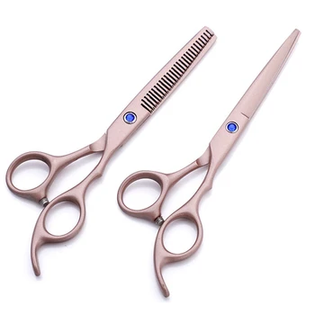 

2Pcs Professional Stainless Steel Hair Cutting Styling Tool Scissors Set Salon Barber Regular Flat Teeth Blades Thinning Shears