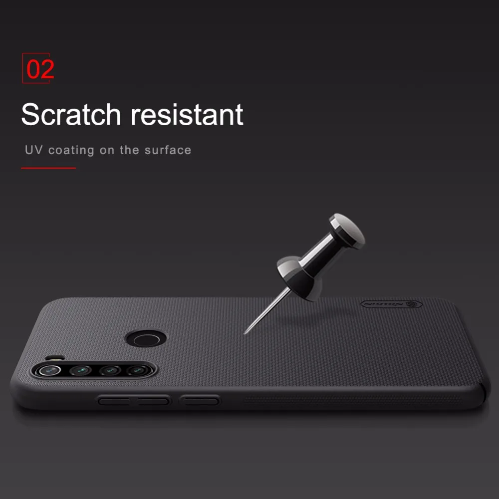 10 шт./лот NILLKIN Супер Матовый Щит Матовая жесткая задняя крышка из ПК чехол для Xiaomi Redmi Note 8T чехол