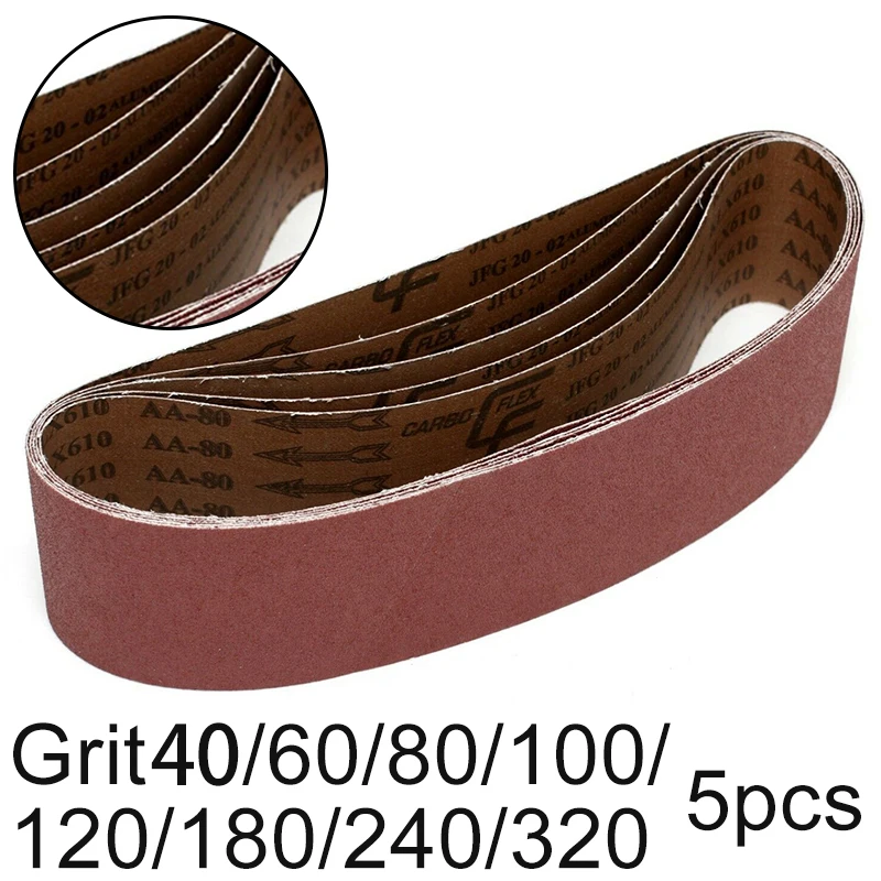 

5pcs Detachable Sanding Belt Polishing Non Metals Woodworking Furniture Grinding Power Abrasive Sander Belts