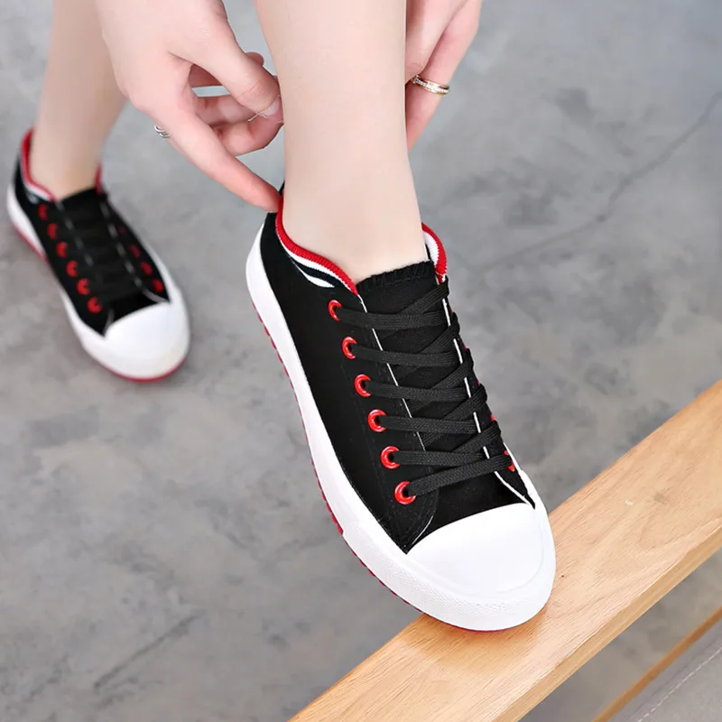 Женские кроссовки; парусиновая обувь на плоской подошве; белые туфли на шнуровке; женские кроссовки; классические повседневные кроссовки; Красные кроссовки; женская Вулканизированная обувь