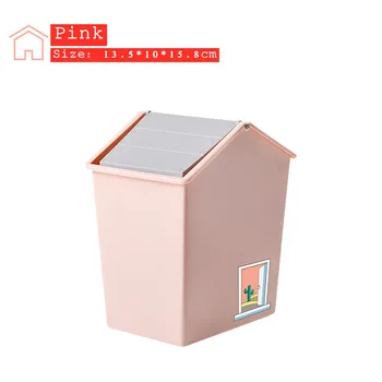 

Desktop Trash Can Living Room Table Dormitory Home Bedroom l with Lid Mini