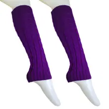 Модные зимние гетры для женщин, одноцветные теплые вязаные гетры, вязаные крючком Высокие гольфы, гетры