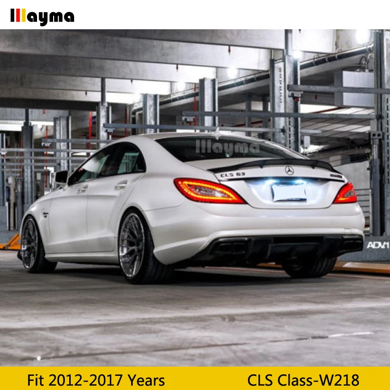 Стиль Renntech Стекловолоконный диффузор губа на задний бампер для Benz CLS Class CLS350 CLS63 AMG