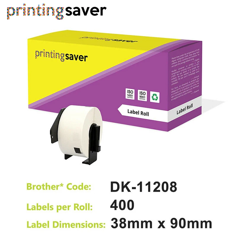 2 Rolls Compatible DK 11208 Label 38mm*90mm 400Pcs Compatible for
