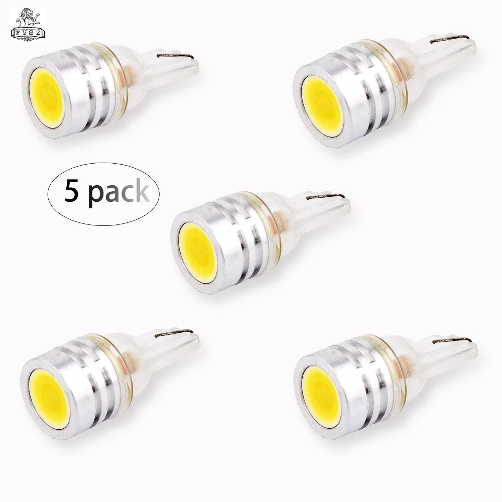 

5pcs T10 LED W5W Super Bright Cars Parking Lights Wedge clearance light Bulb Auto for License plate reading car door trunk lamp